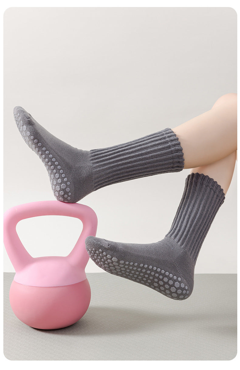Professional anti-slip yoga long sports socks for women in autumn and winter