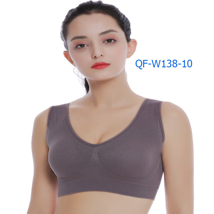 Plus Size Double-Layer Seamless Sports Bra Wireless No Trace Yoga Shapewear Bra for Women