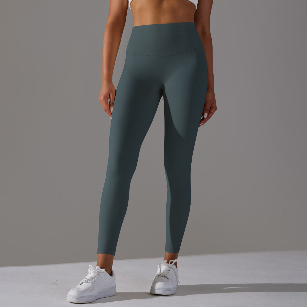 Double-sided brushed breathable yoga cropped pants, high-waisted, hip-lifting, peach-shaped tight-fitting sports fitness pants