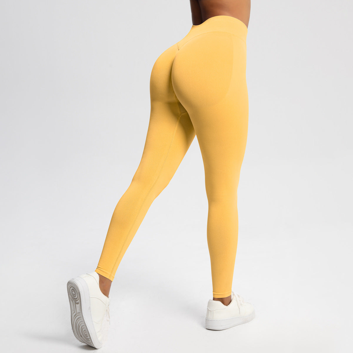 Seamless solid color high-waisted yoga clothes with hip lift