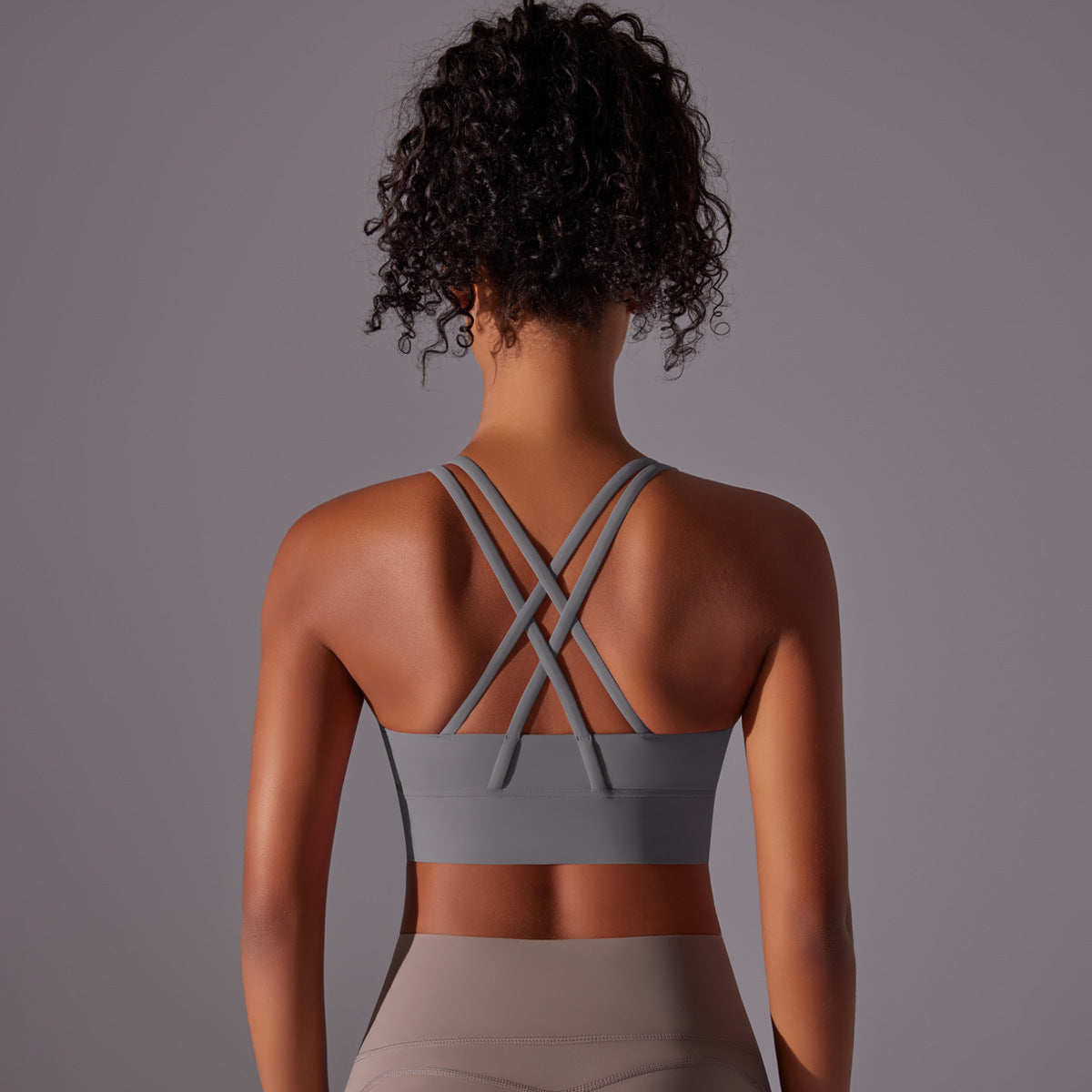 Double-sided brushed shockproof and push-up sports bra