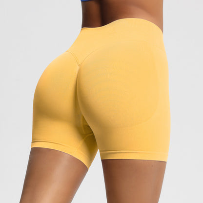 Seamless three-section waist fitness and quick-drying yoga shorts
