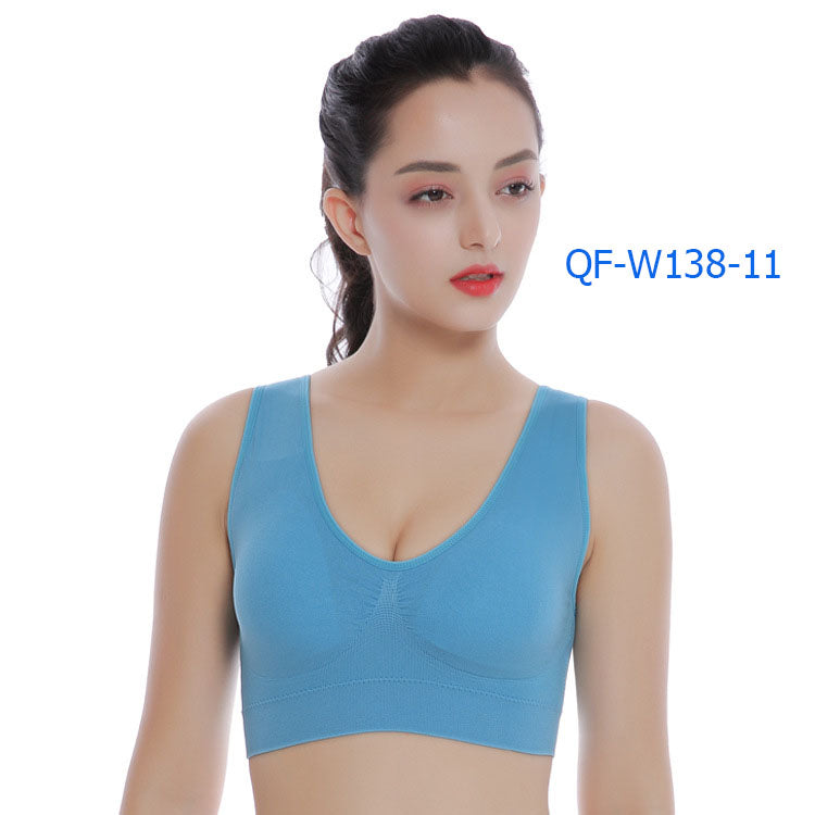 Plus Size Double-Layer Seamless Sports Bra Wireless No Trace Yoga Shapewear Bra for Women