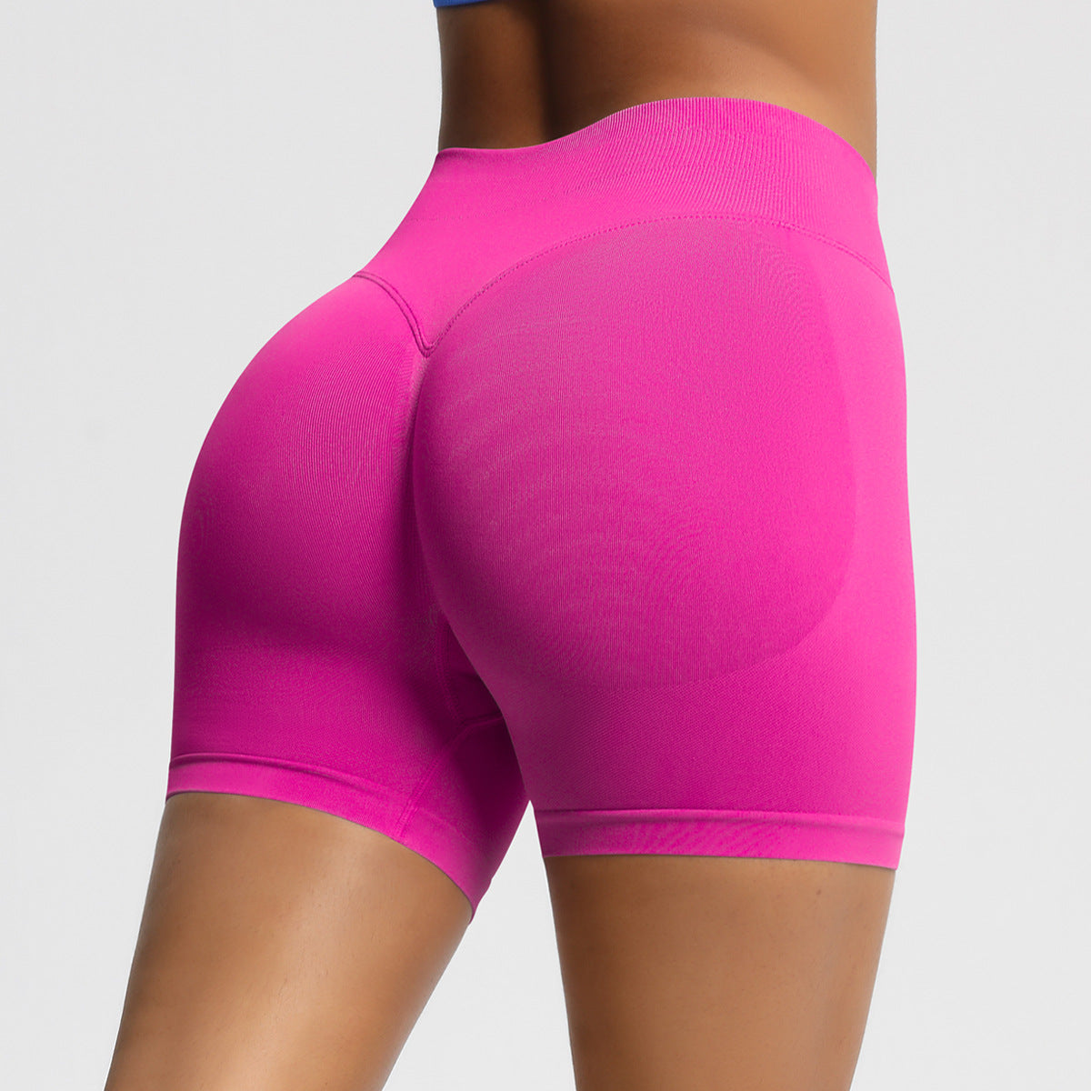 Seamless three-section waist fitness and quick-drying yoga shorts