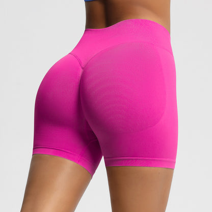 Seamless three-section waist fitness and quick-drying yoga shorts