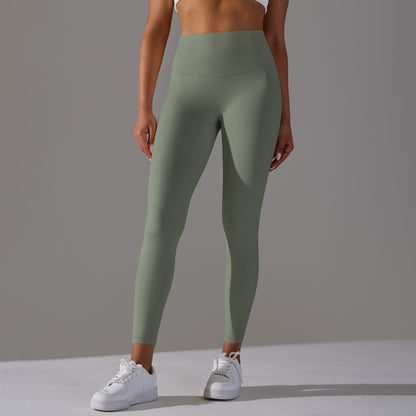 Double-sided brushed breathable yoga cropped pants, high-waisted, hip-lifting, peach-shaped tight-fitting sports fitness pants