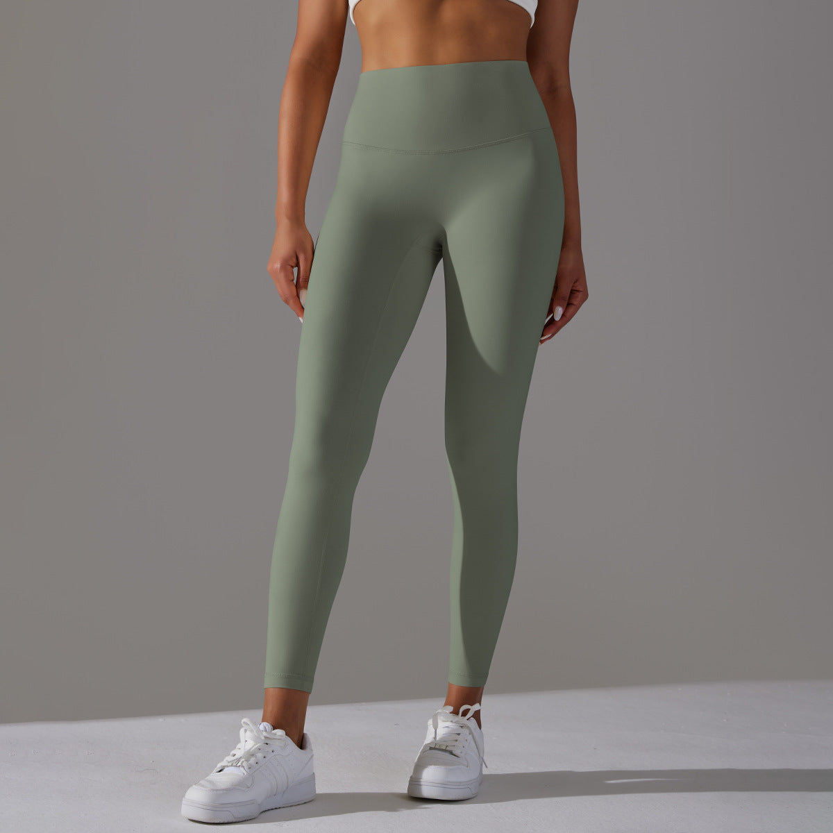 Double-sided brushed breathable yoga cropped pants, high-waisted, hip-lifting, peach-shaped tight-fitting sports fitness pants