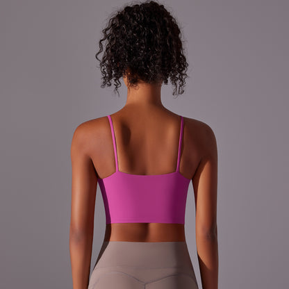 Double-sided nylon semi-fixed cup training sports high elastic fitness vest