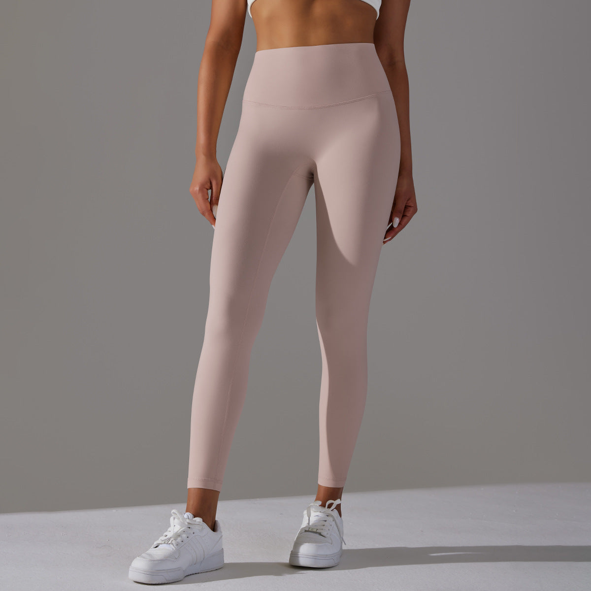 Double-sided brushed breathable yoga cropped pants, high-waisted, hip-lifting, peach-shaped tight-fitting sports fitness pants
