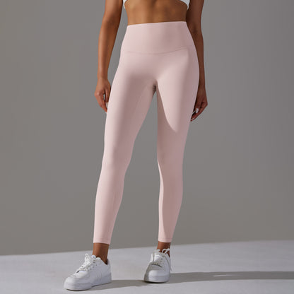 Double-sided brushed breathable yoga cropped pants, high-waisted, hip-lifting, peach-shaped tight-fitting sports fitness pants