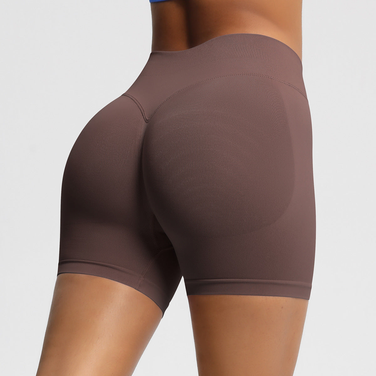 Seamless three-section waist fitness and quick-drying yoga shorts
