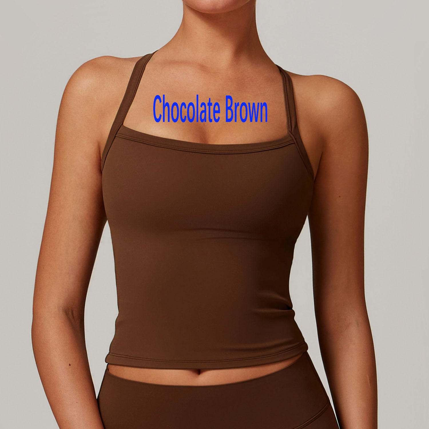 Winter Brushed Fleece Racerback Yoga Tank Top for Women, Warm Quick Dry Athletic Sports Bra for Gym Running