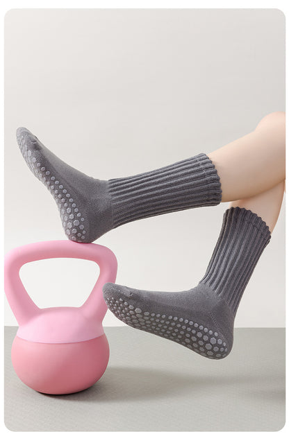 Professional anti-slip yoga long sports socks for women in autumn and winter