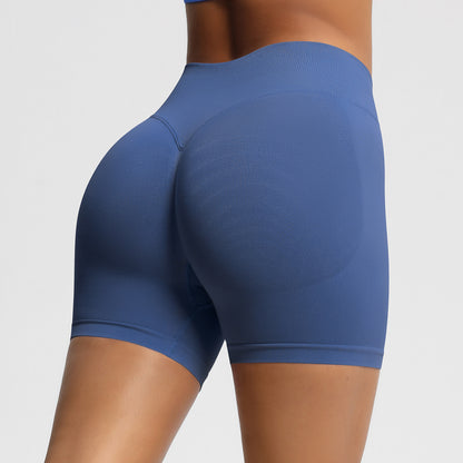 Seamless three-section waist fitness and quick-drying yoga shorts