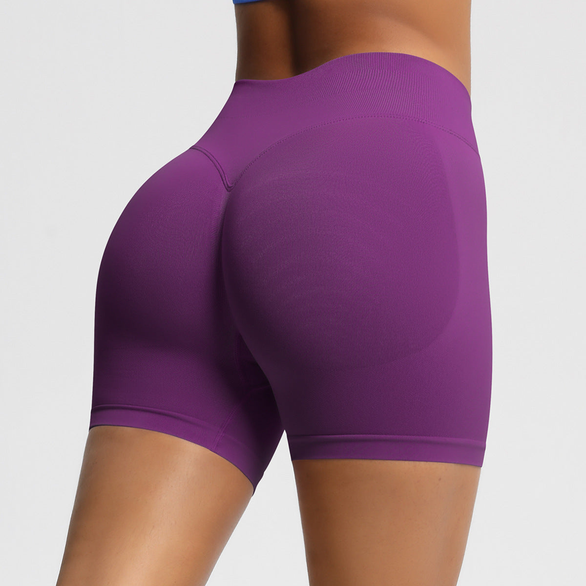 Seamless three-section waist fitness and quick-drying yoga shorts