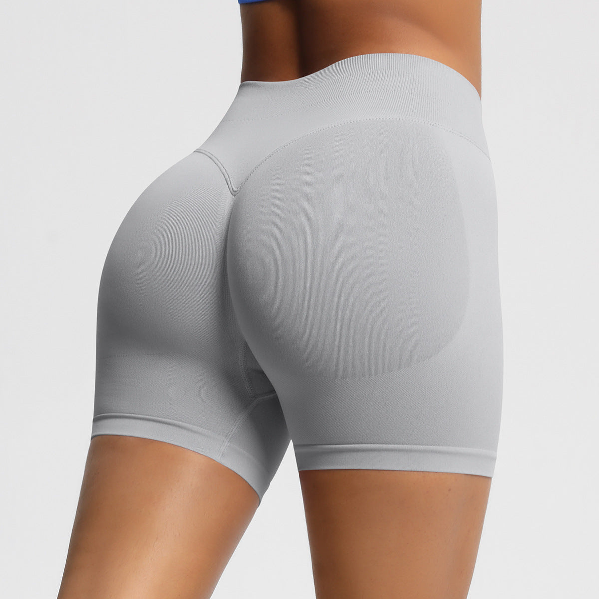 Seamless three-section waist fitness and quick-drying yoga shorts