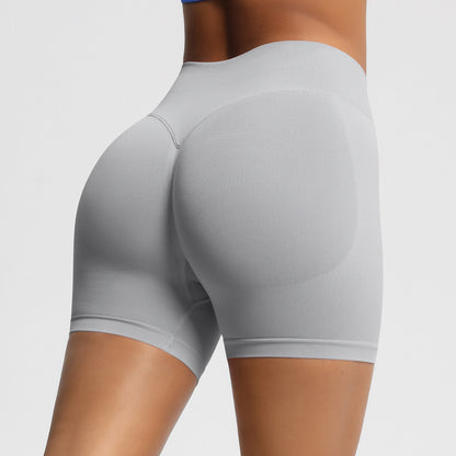 Seamless three-section waist fitness and quick-drying yoga shorts