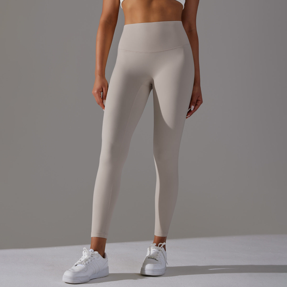 Double-sided brushed breathable yoga cropped pants, high-waisted, hip-lifting, peach-shaped tight-fitting sports fitness pants