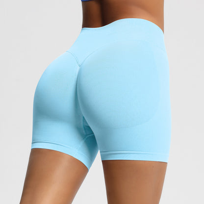 Seamless three-section waist fitness and quick-drying yoga shorts