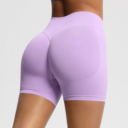 Seamless three-section waist fitness and quick-drying yoga shorts