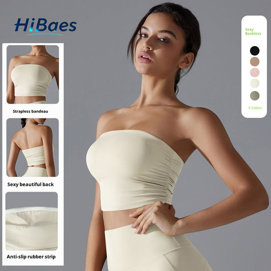 New solid color yoga tube top