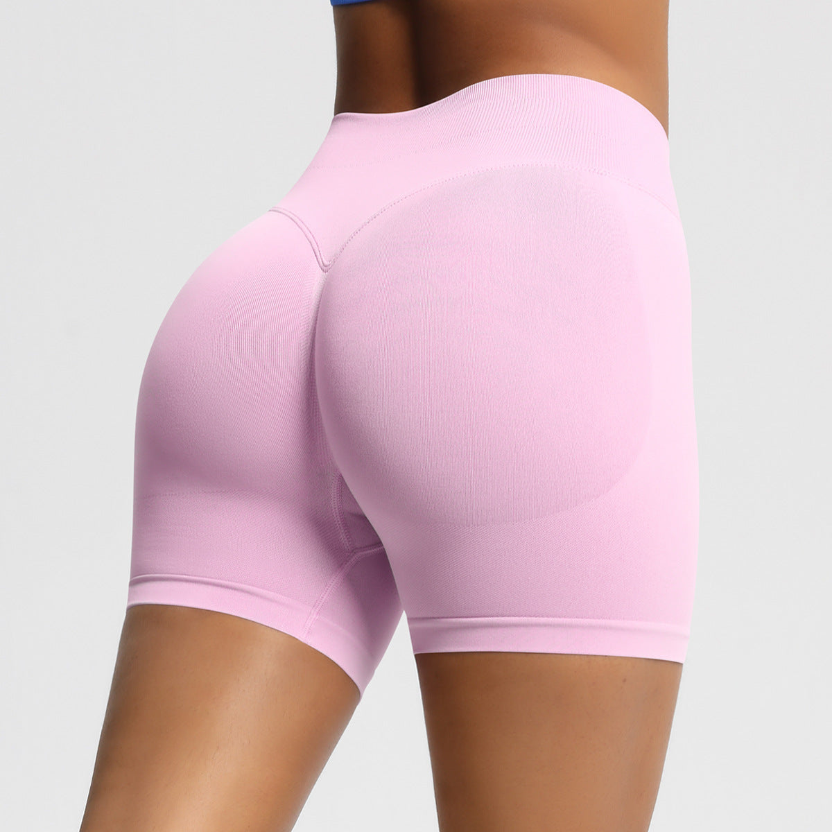 Seamless three-section waist fitness and quick-drying yoga shorts
