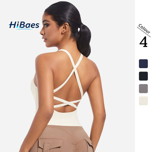 Beautiful back cross-back sports bra running fitness vest yoga wear