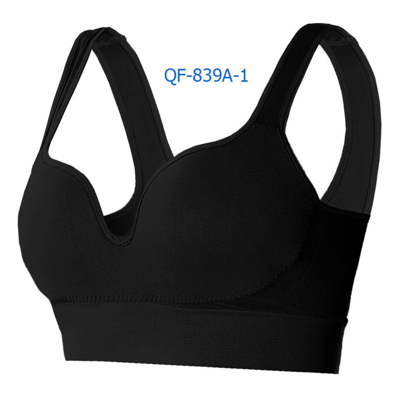 Women Plus Size Fixed Cup Wireless Racerback Sports Bra Shockproof Push Up Tank Bra for Yoga Running Fitness