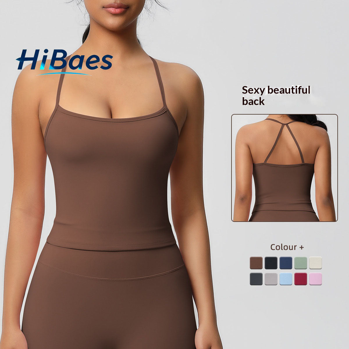 Double-sided brushed long-sleeved tight-fitting Pilates running sports top with chest pads