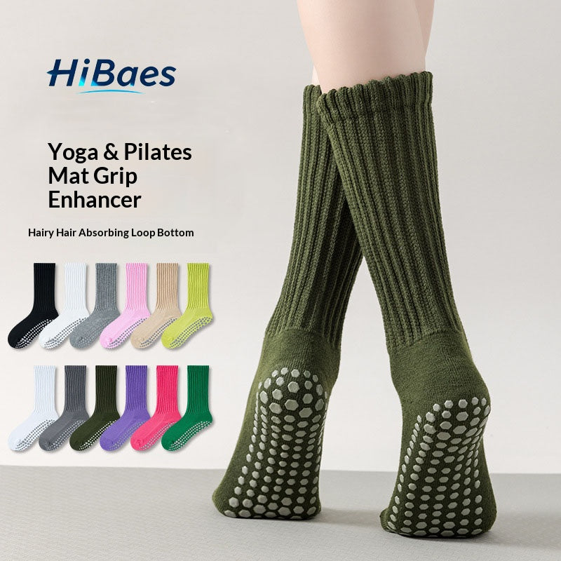 Professional anti-slip yoga long sports socks for women in autumn and winter