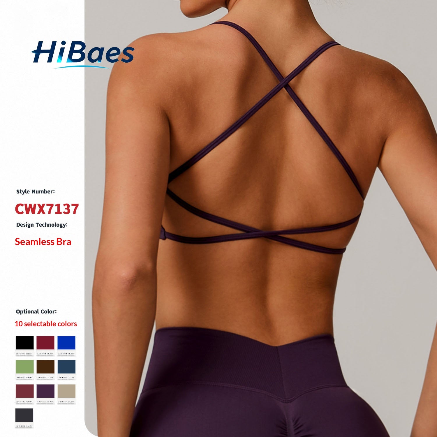 Seamless Crisscross Back Sports Bra, Quick Dry Breathable Active Bra for Yoga Fitness Running