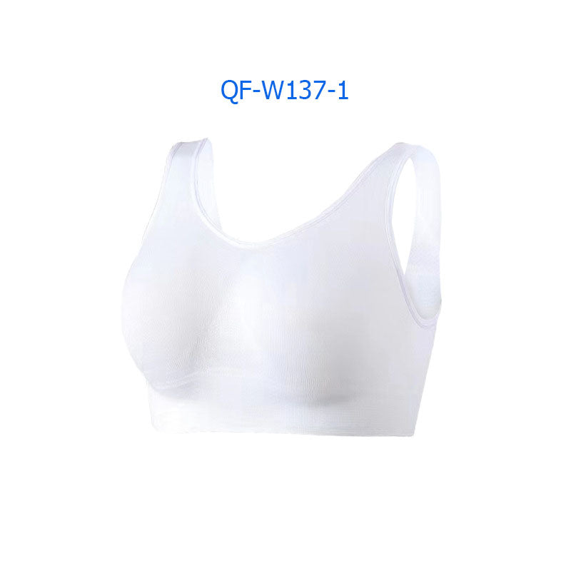 Plus Size Wireless Single Layer Breathable Sports Bra Comfort Soft Fitness Underwear for Women Daily Workout