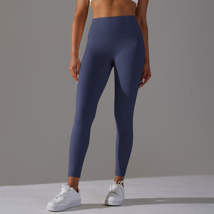 Double-sided brushed breathable yoga cropped pants, high-waisted, hip-lifting, peach-shaped tight-fitting sports fitness pants