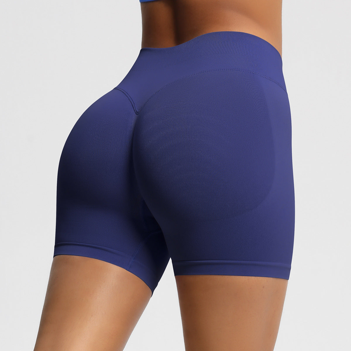 Seamless three-section waist fitness and quick-drying yoga shorts