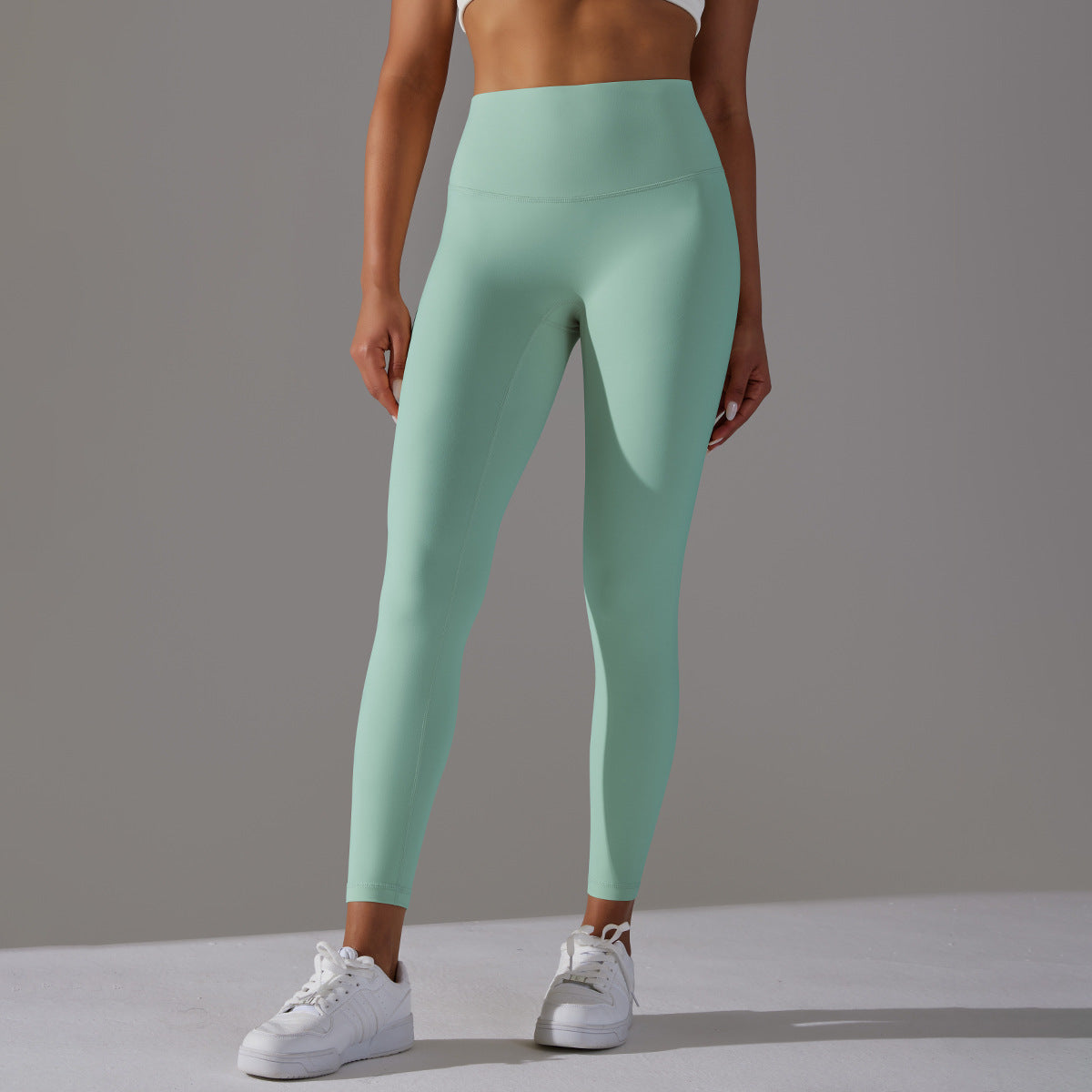 Double-sided brushed breathable yoga cropped pants, high-waisted, hip-lifting, peach-shaped tight-fitting sports fitness pants