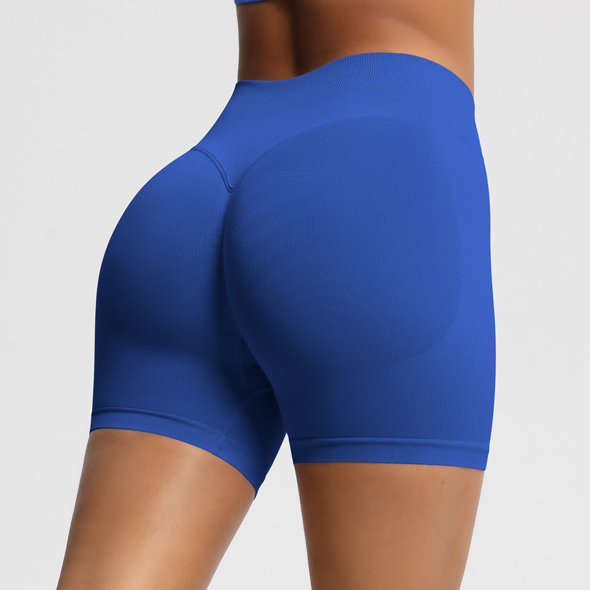 Seamless three-section waist fitness and quick-drying yoga shorts