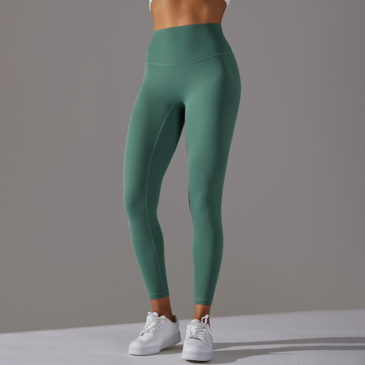 Double-sided brushed breathable yoga cropped pants, high-waisted, hip-lifting, peach-shaped tight-fitting sports fitness pants