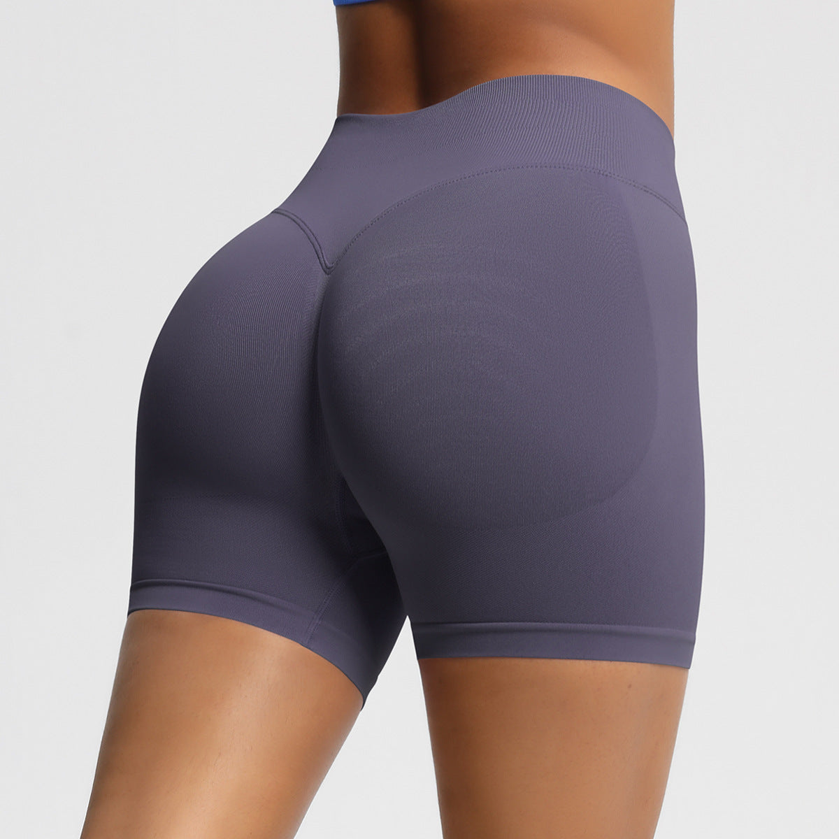 Seamless three-section waist fitness and quick-drying yoga shorts