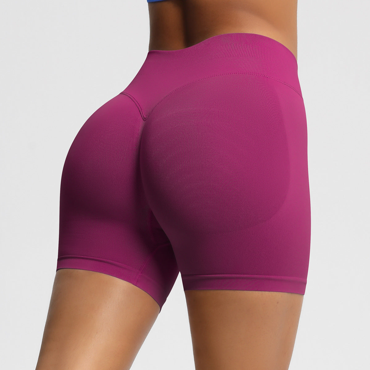 Seamless three-section waist fitness and quick-drying yoga shorts