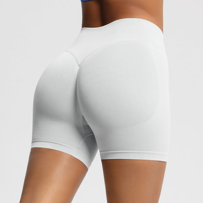 Seamless three-section waist fitness and quick-drying yoga shorts