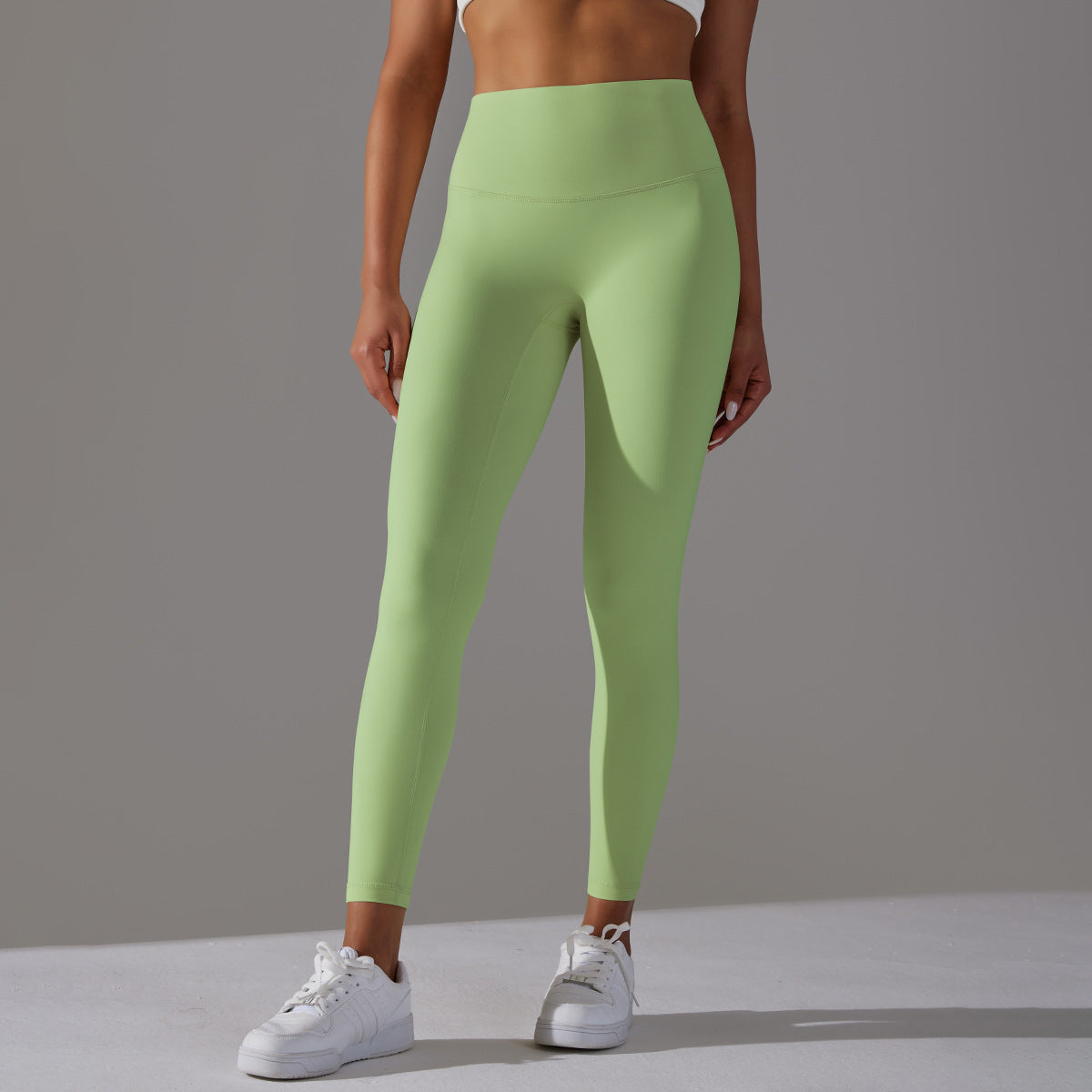 Double-sided brushed breathable yoga cropped pants, high-waisted, hip-lifting, peach-shaped tight-fitting sports fitness pants