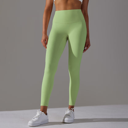Double-sided brushed breathable yoga cropped pants, high-waisted, hip-lifting, peach-shaped tight-fitting sports fitness pants