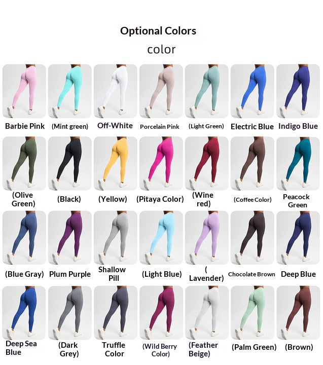 Seamless solid color high-waisted yoga clothes with hip lift