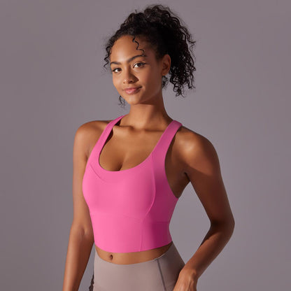 Seamless one-piece cup vest yoga bra