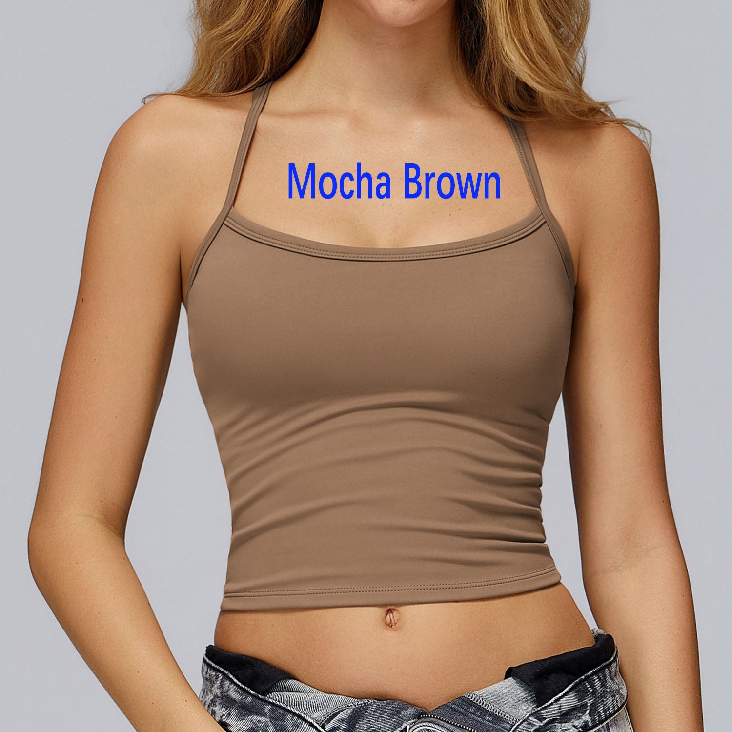 Winter Brushed Fleece Racerback Yoga Tank Top for Women, Warm Quick Dry Athletic Sports Bra for Gym Running