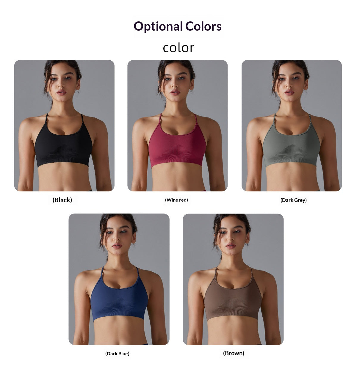 Seamless cross-back high-elastic sports bra, yoga wear