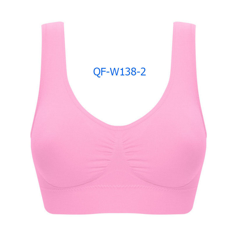 Plus Size Double-Layer Seamless Sports Bra Wireless No Trace Yoga Shapewear Bra for Women