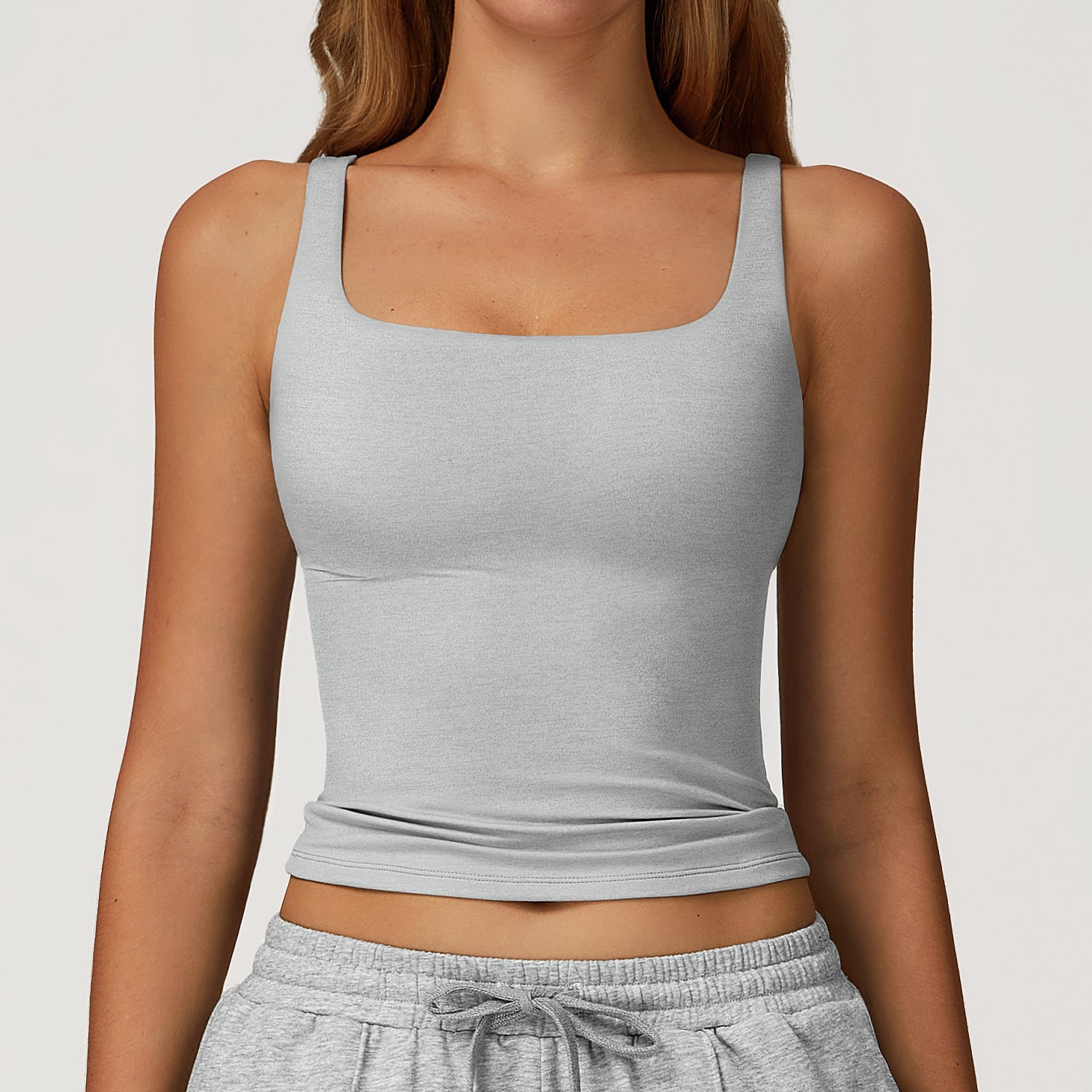Quick Dry U Back Sports Bra, Slim Fit Athletic Cami Top for Yoga Fitness Daily Wear