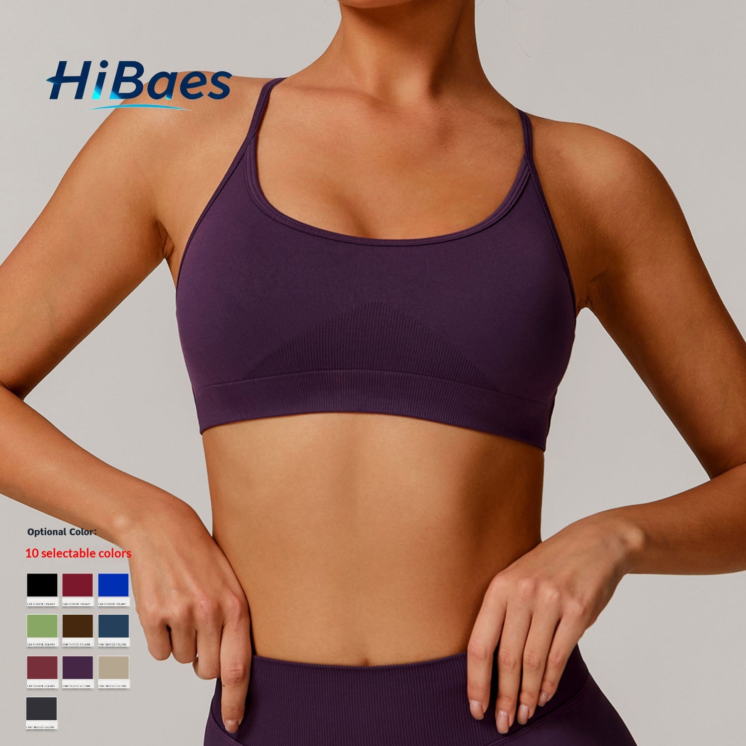 Seamless Crisscross Back Sports Bra, Quick Dry Breathable Active Bra for Yoga Fitness Running