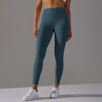 Double-sided brushed breathable yoga cropped pants, high-waisted, hip-lifting, peach-shaped tight-fitting sports fitness pants